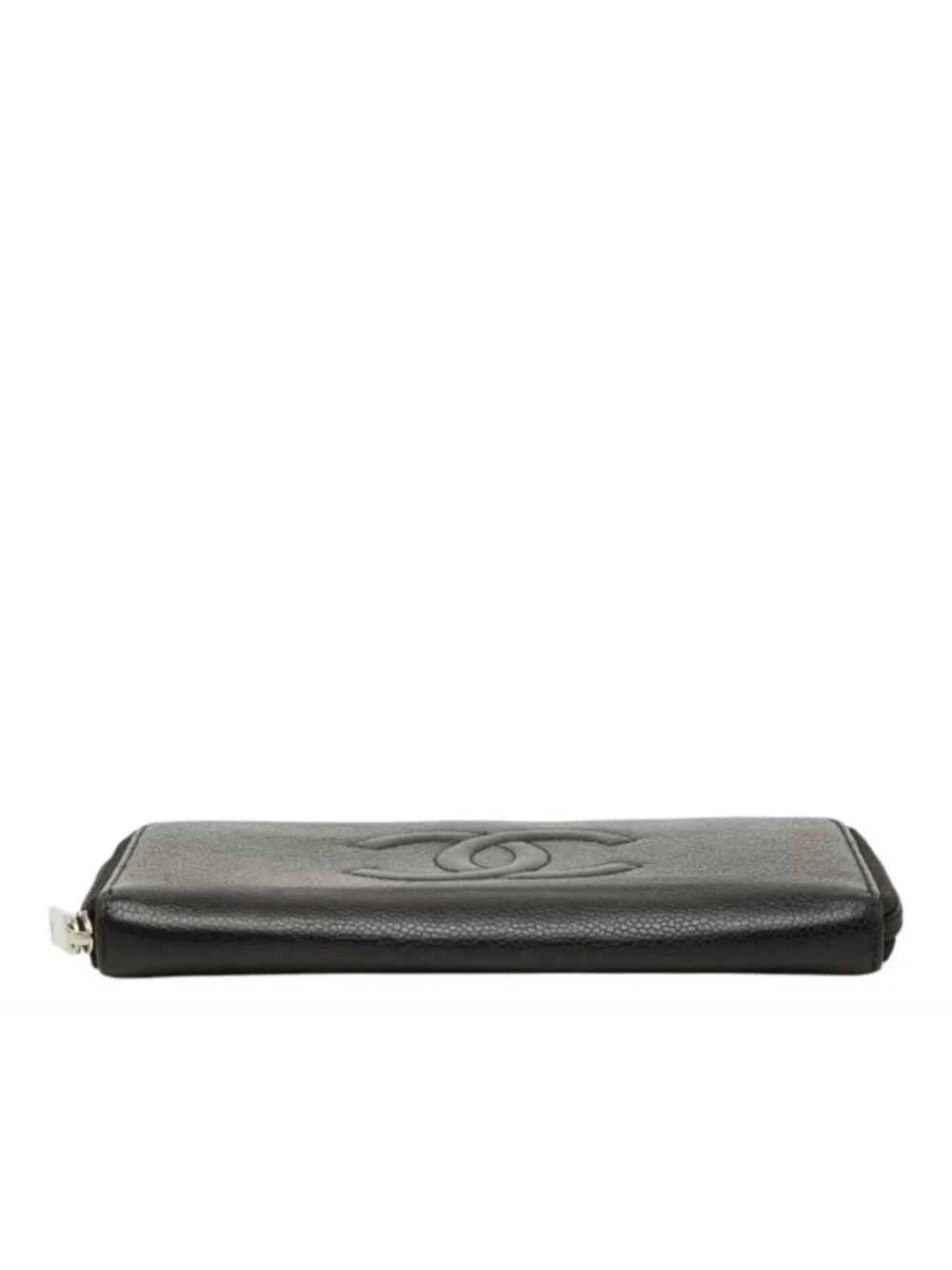 Chanel CC Logo Zip Around Wallet Black